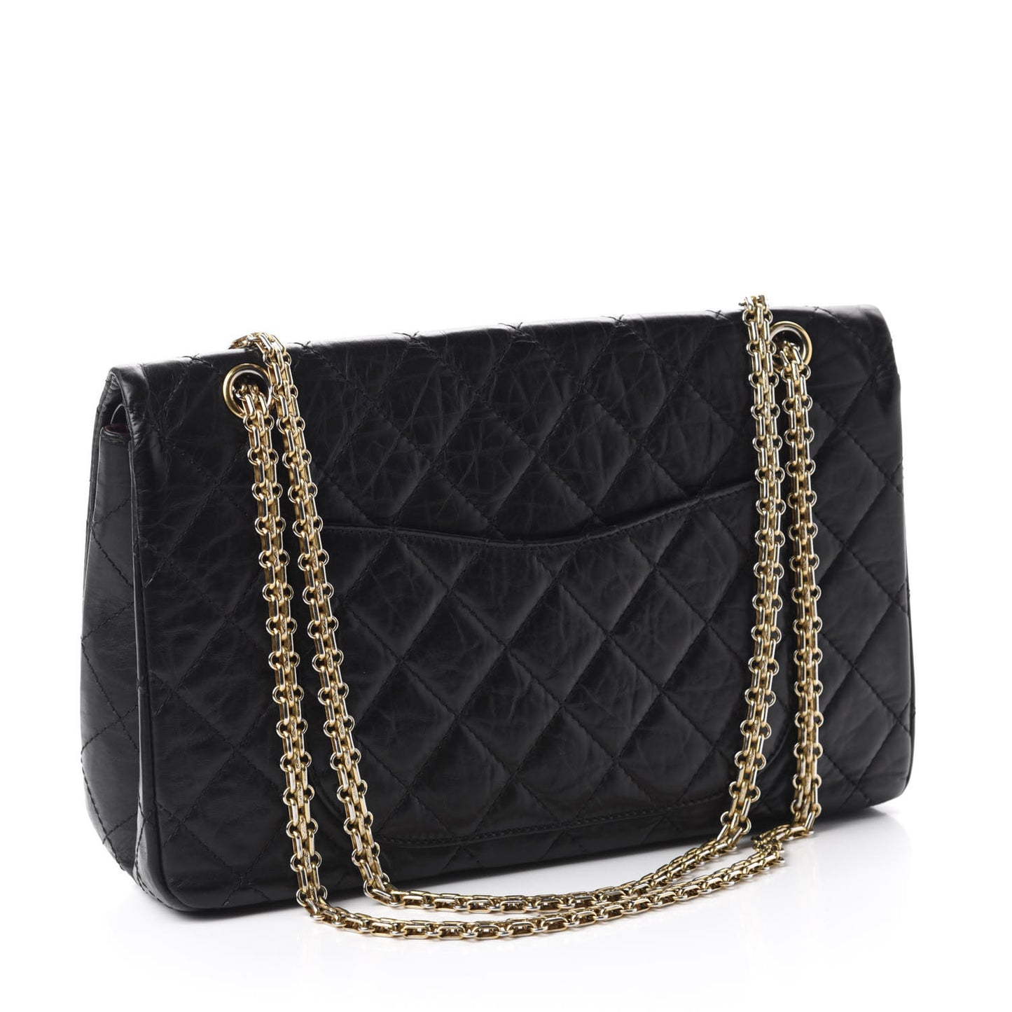 Aged Calfskin Quilted 2.55 Reissue 227 Flap Black