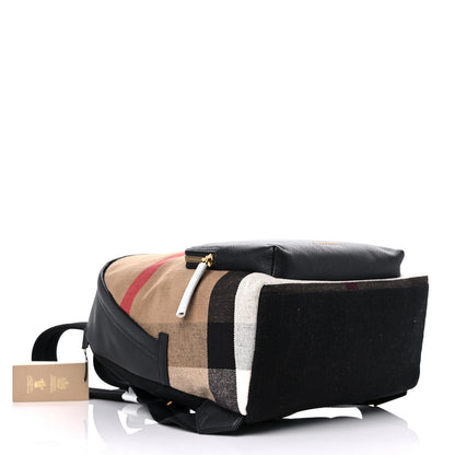 Burberry Mega Check Calfskin Abbeydale Simple Backpack Black Camel 4 of 10