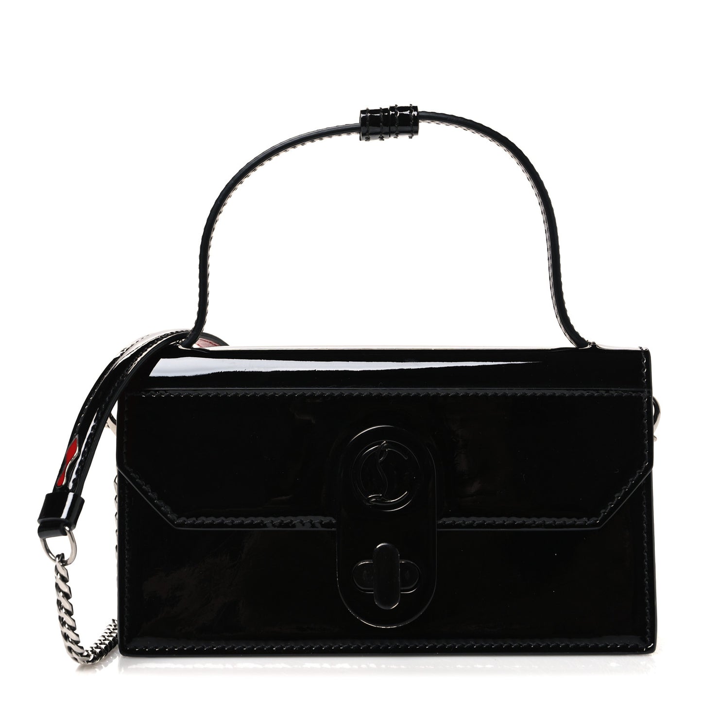 Patent Calfskin Mini Elisa Baguette Black
