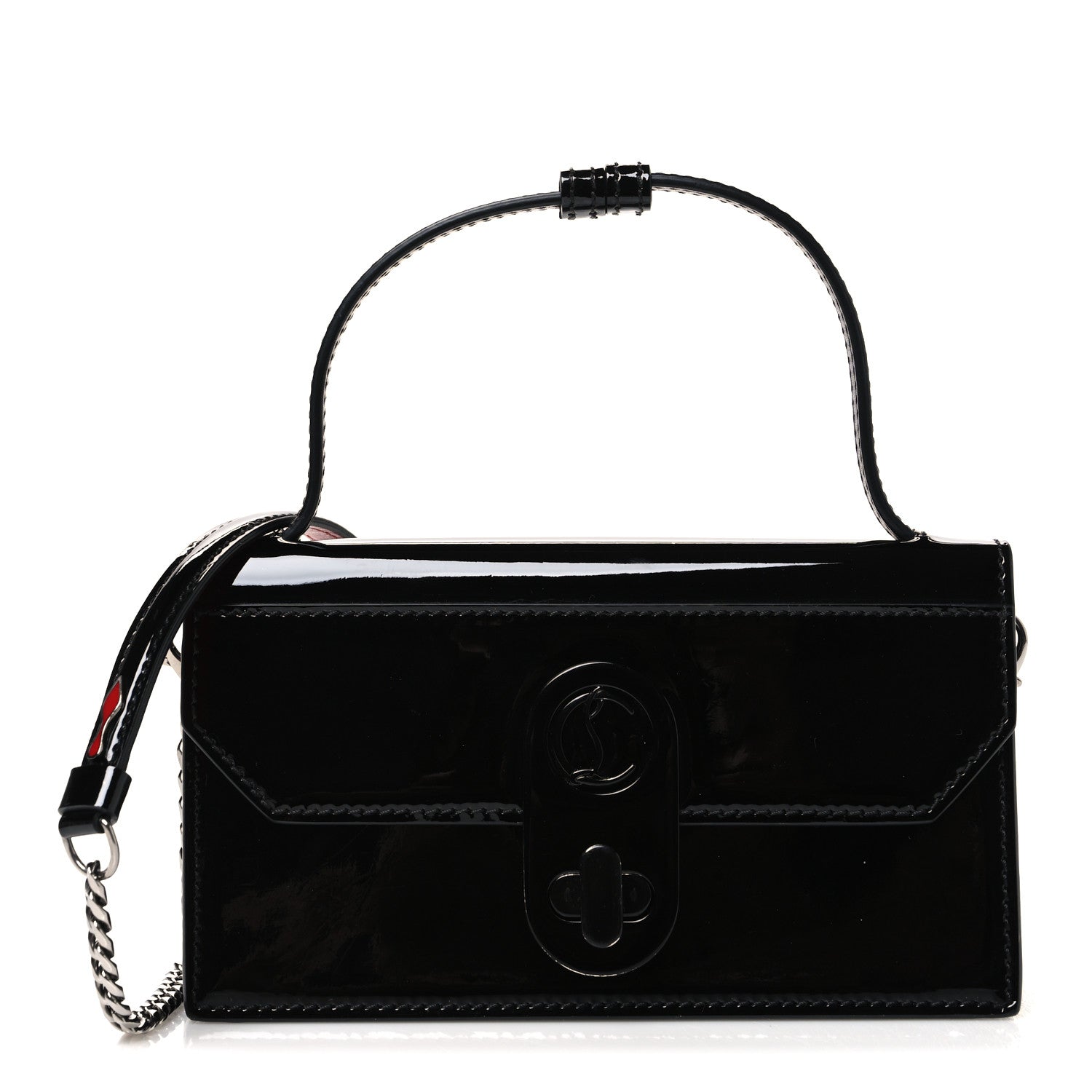 Christian Louboutin Patent Calfskin Mini Elisa Baguette Black 1 of 10