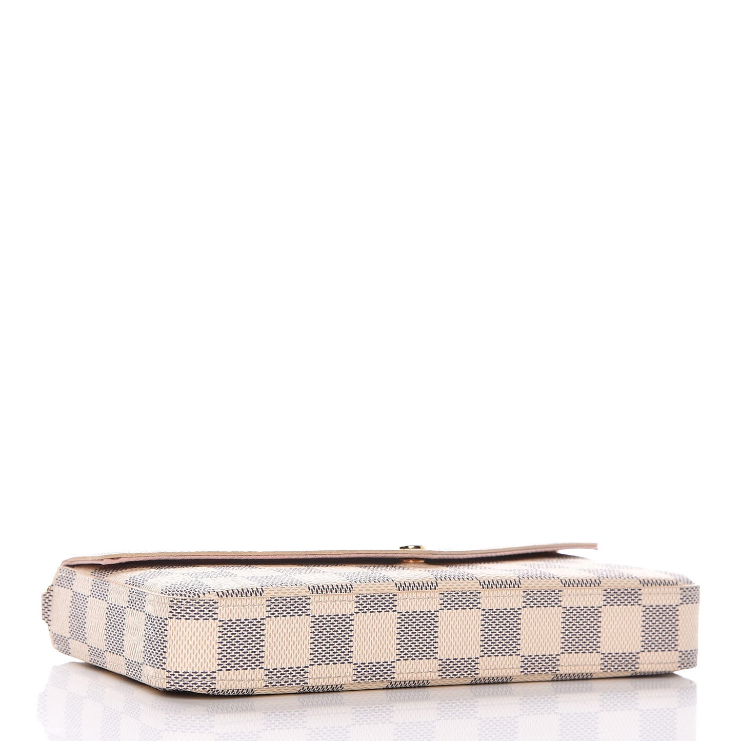Damier Azur Pochette Felicie Chain Wallet Rose Ballerine