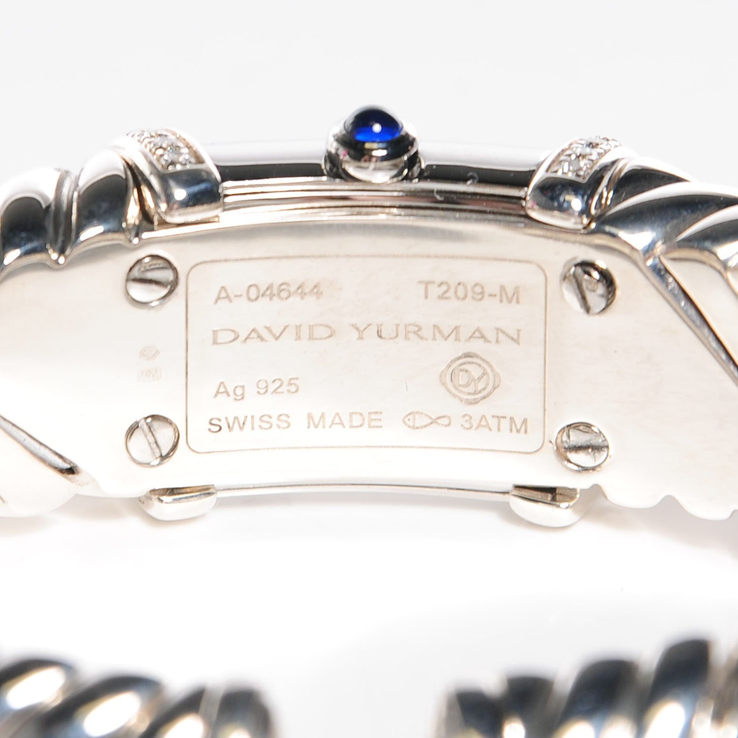 David Yurman Sterling Silver Diamond Bezel Mother of Pearl 19mm Waverly Quartz Watch 5 of 5