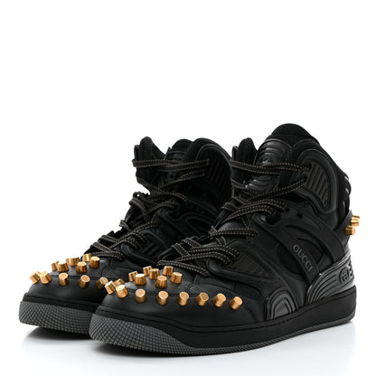 Gucci Demetra Studded Mens Basket High Top Sneakers 9.5 Black 3 of 9