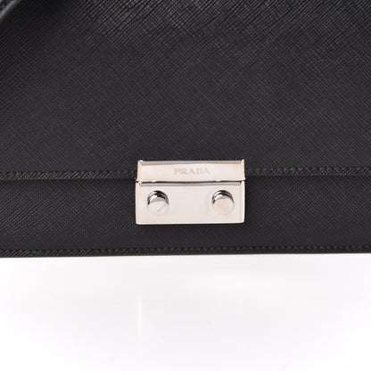 Prada Saffiano Lux Bandoliera Crossbody Bag Black 9 of 9