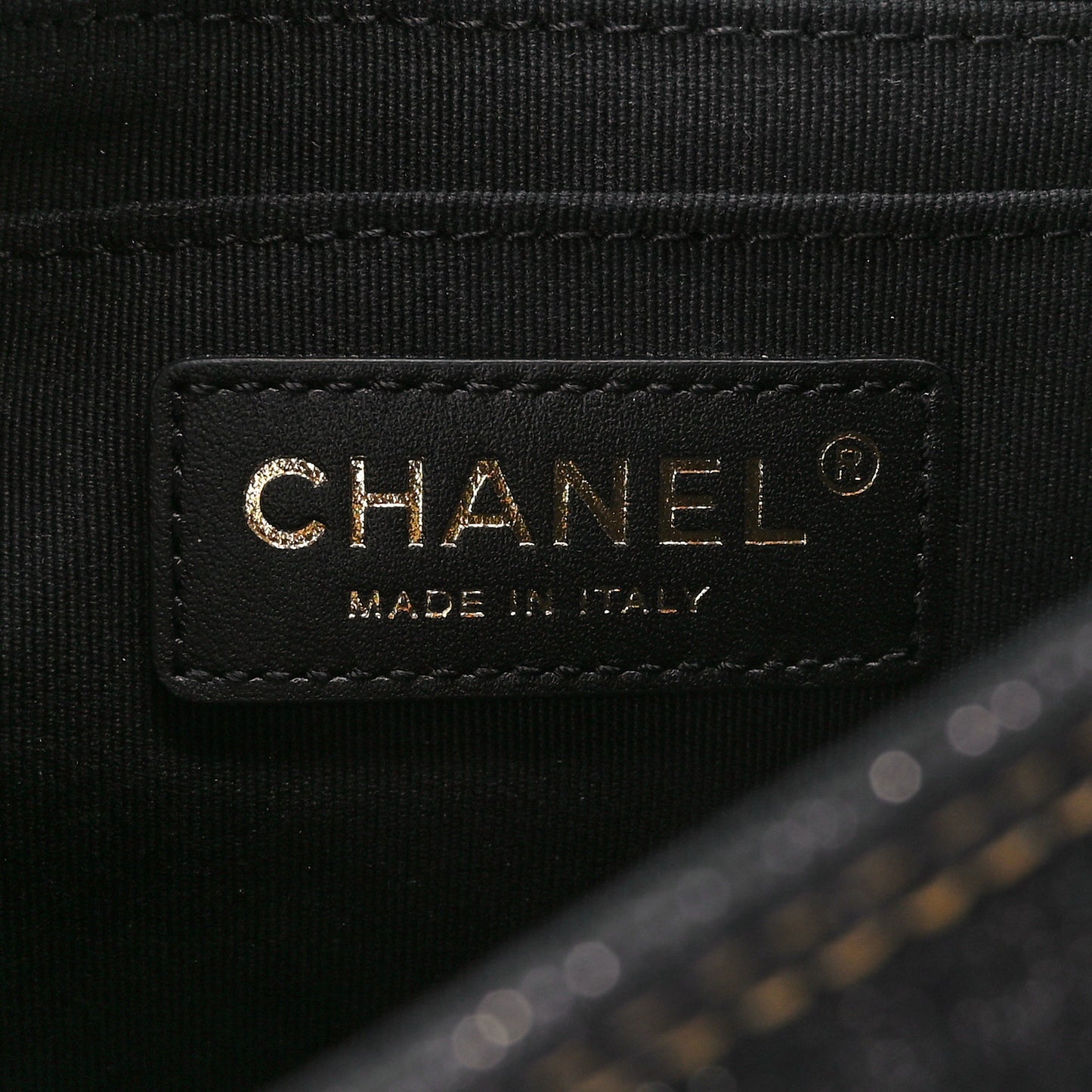 Denim Quilted Double You Mini Flap Black Golden