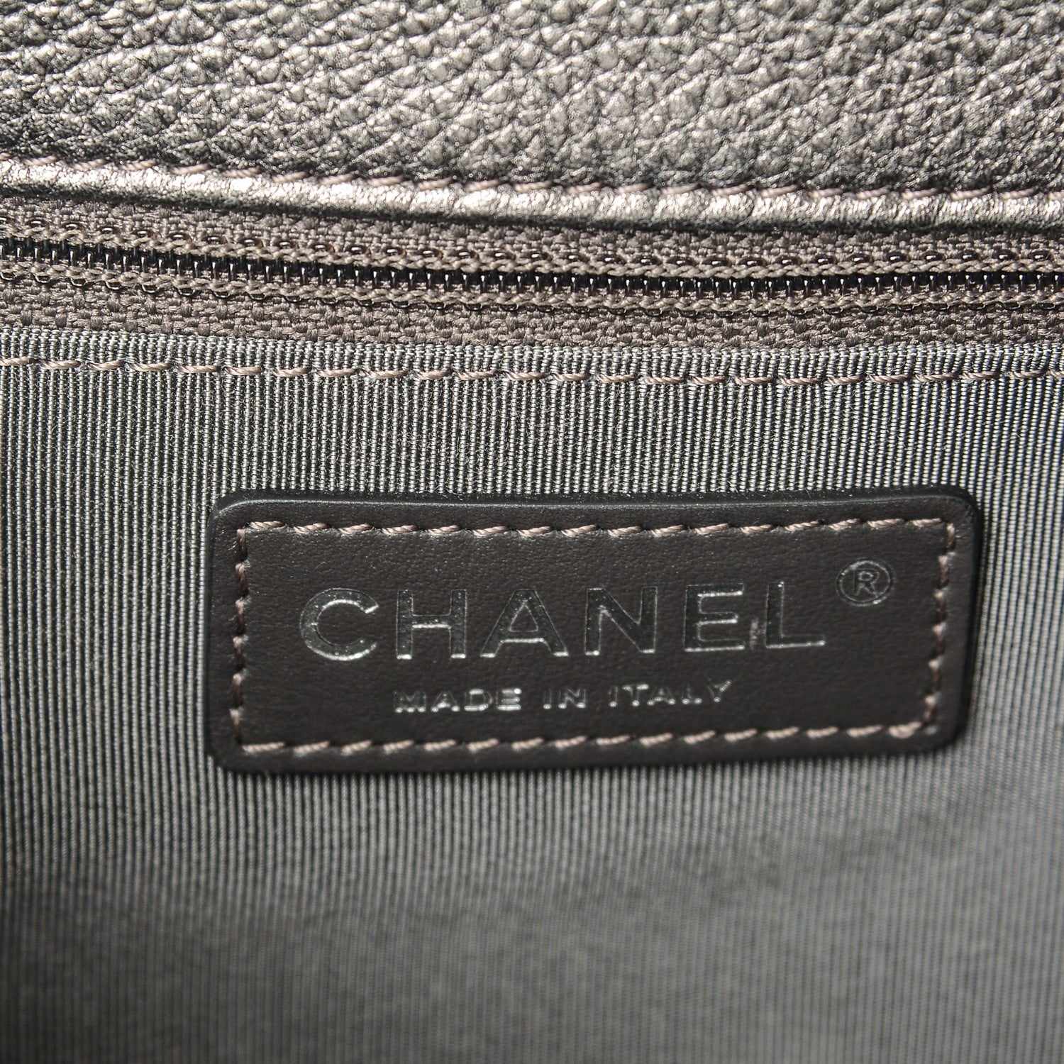 Chanel Metallic Grained Calfskin Quilted Large Casual Rock Backpack Charcoal 6 of 7
