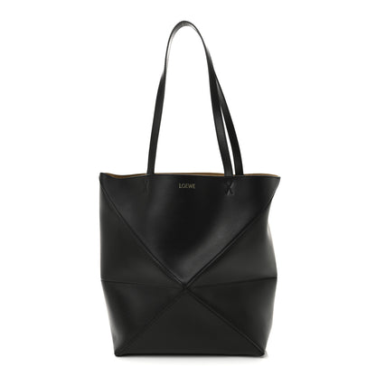 Loewe Shiny Calfskin Medium Puzzle Fold Tote Black 1 of 9