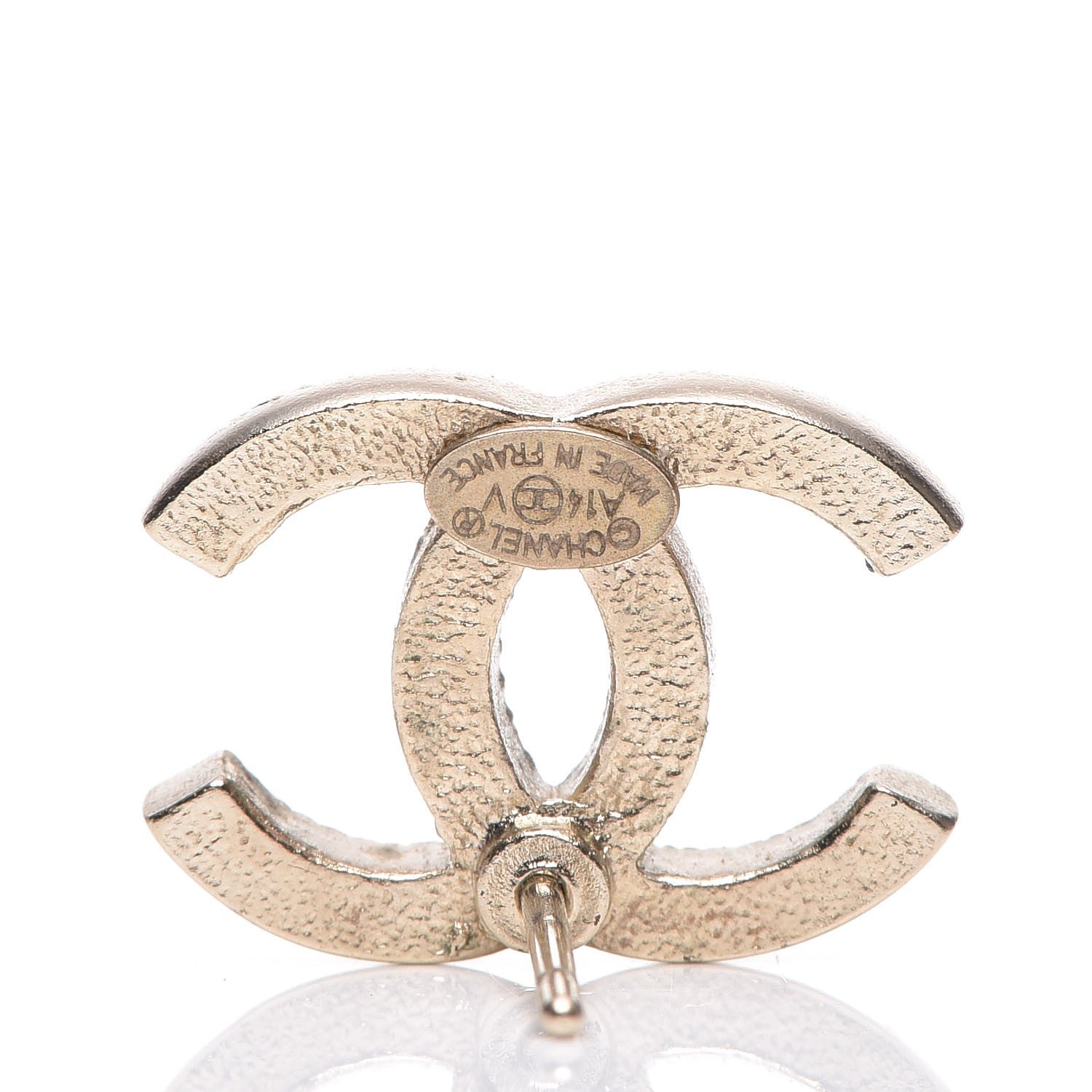 Chanel Crystal CC Earrings Gold 4 of 5