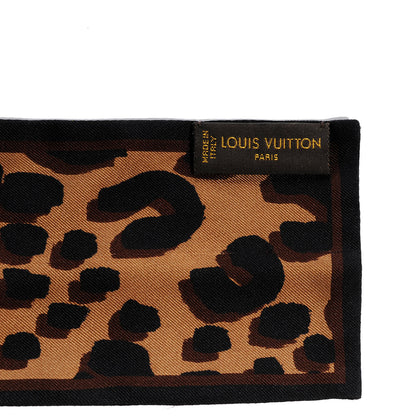 Louis Vuitton Silk Leopard Bandeau Scarf Marron 4 of 5
