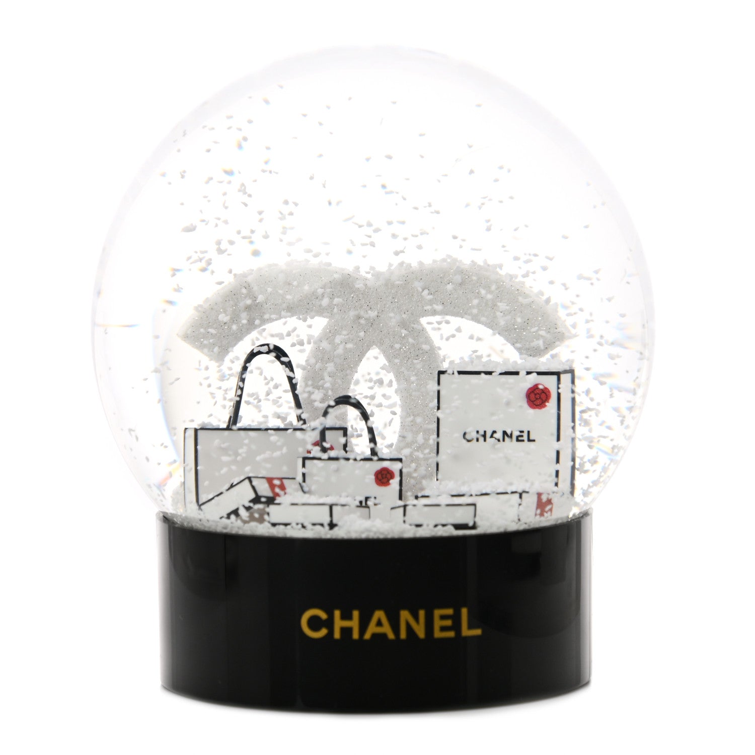 Chanel Glass CC Shopping Bag Snow Globe 2 of 5