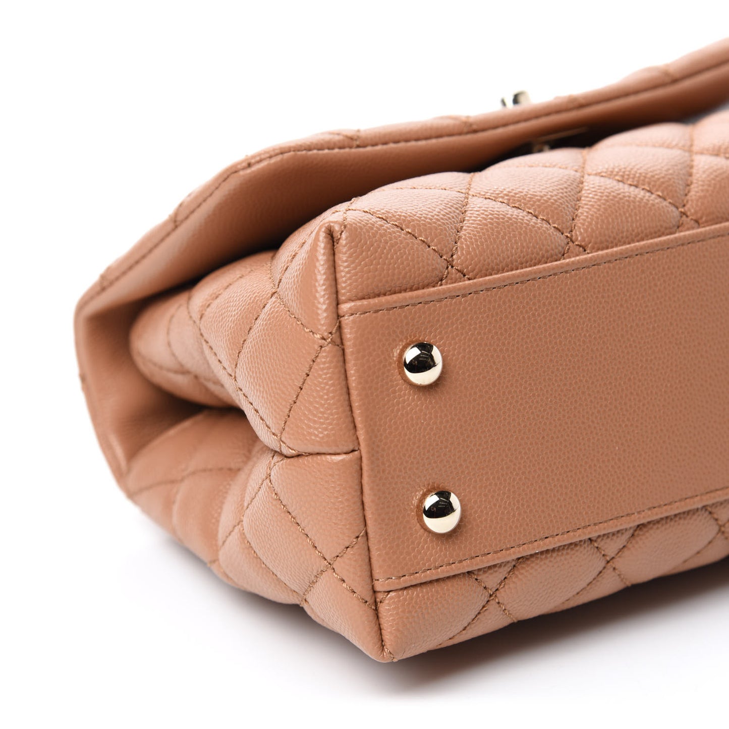 Caviar Quilted Lizard Embossed Mini Coco Handle Flap Brown