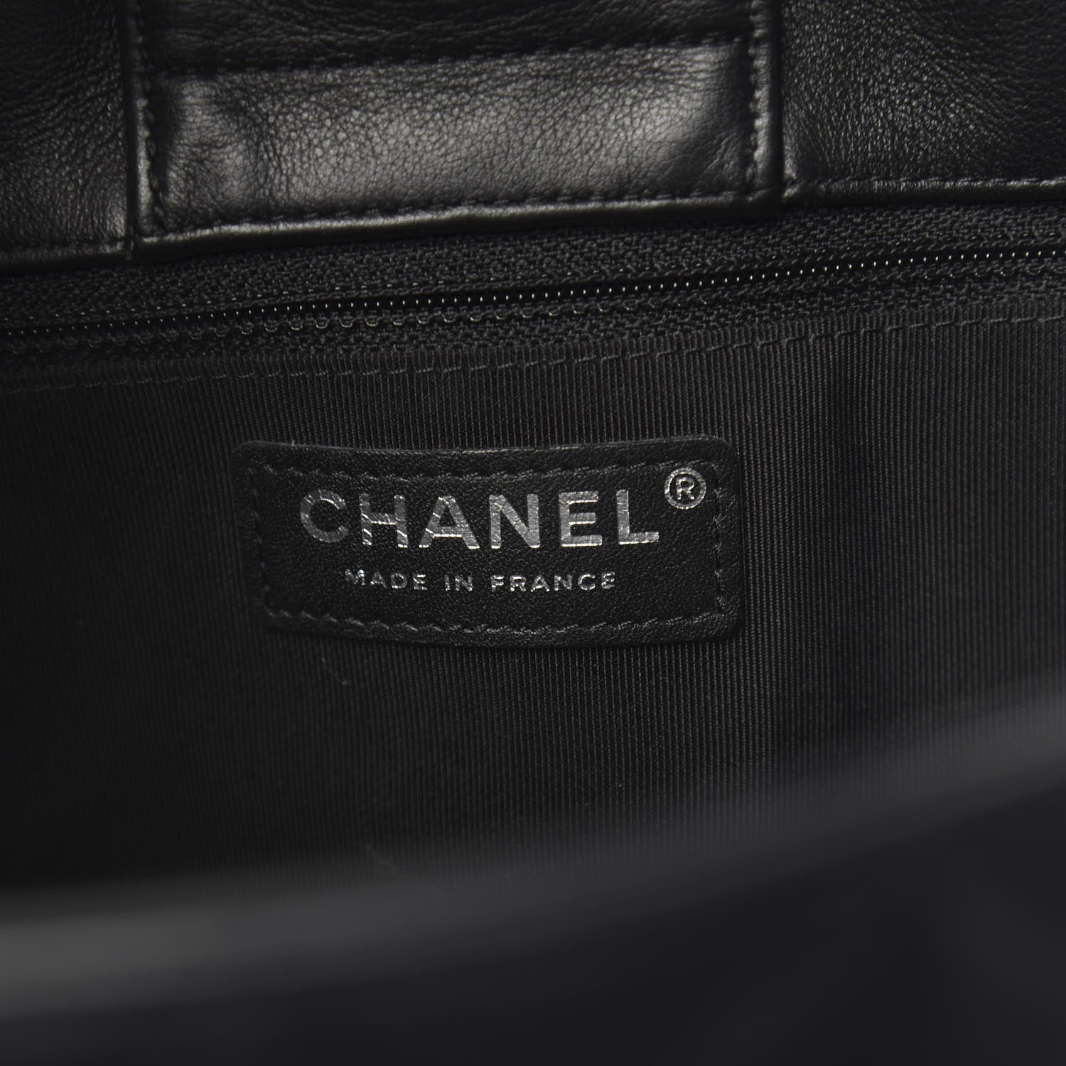 Chanel Calfskin Quilted Large CC Shopping Tote Black 6 of 10