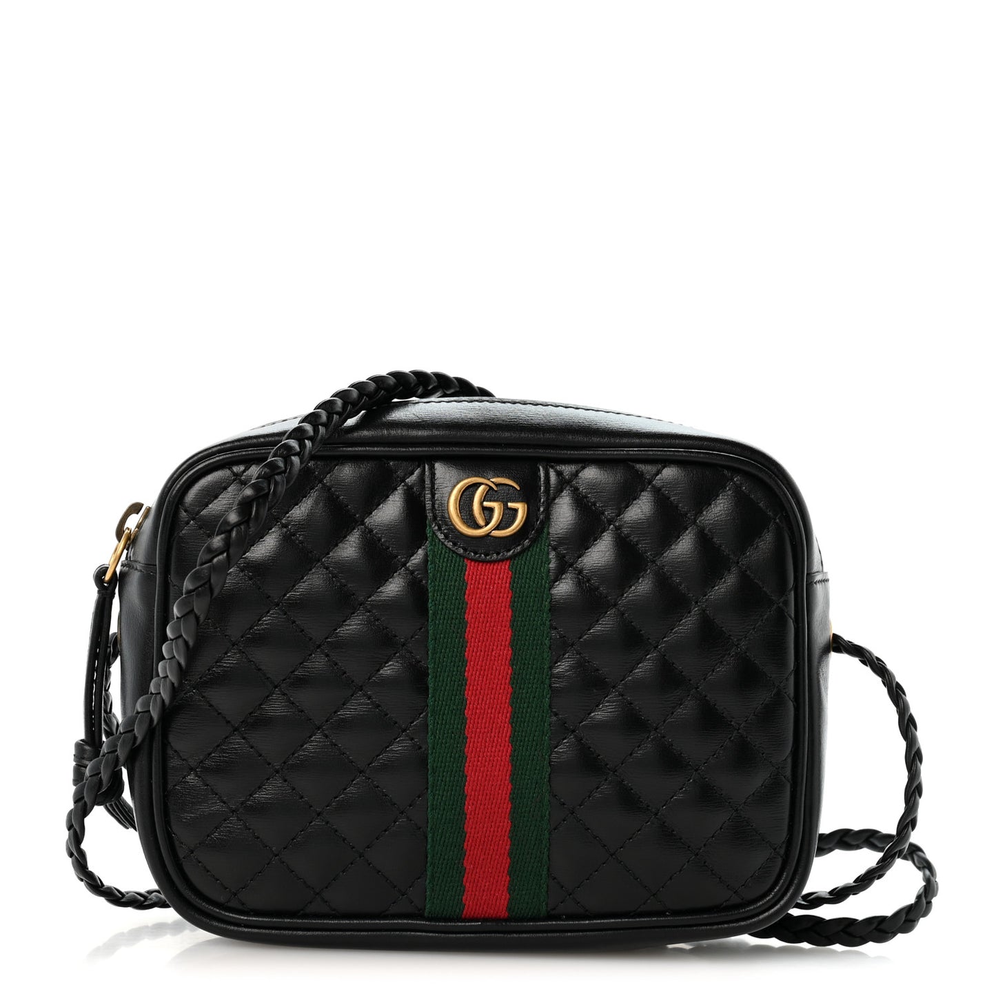 Calfskin Trapuntata Web Mini GG Shoulder Bag Black