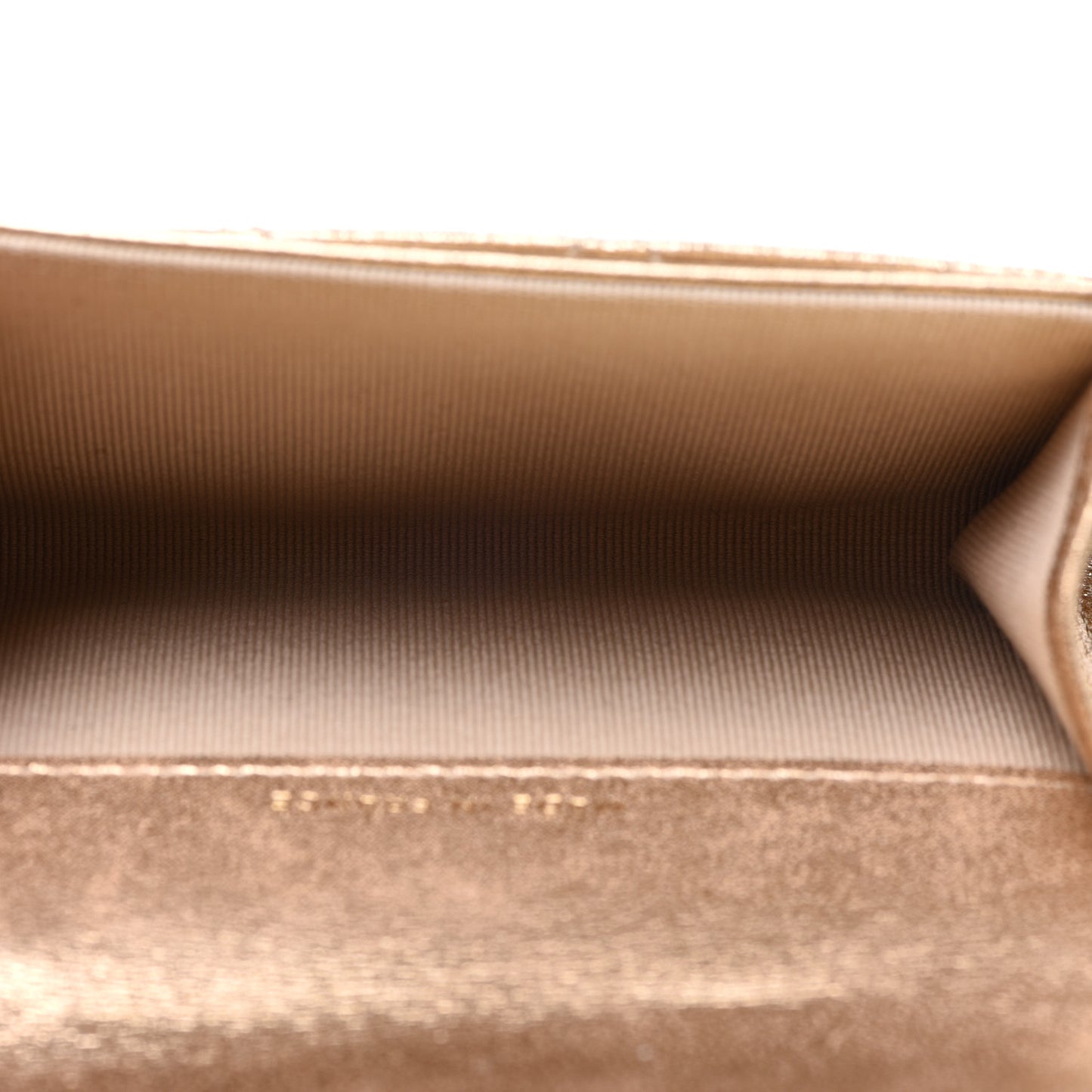 Metallic Lambskin Quilted Flap Card Holder Wallet Gold