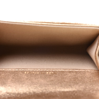 Chanel Metallic Lambskin Quilted Flap Card Holder Wallet Gold 5 of 9