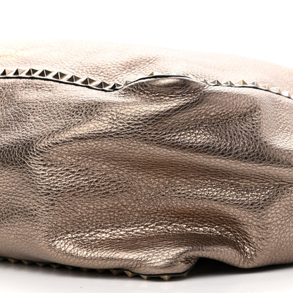 Valentino Garavani Metallic Grained Calfskin Large Rockstud Reversible Tote Skin Sasso 9 of 9
