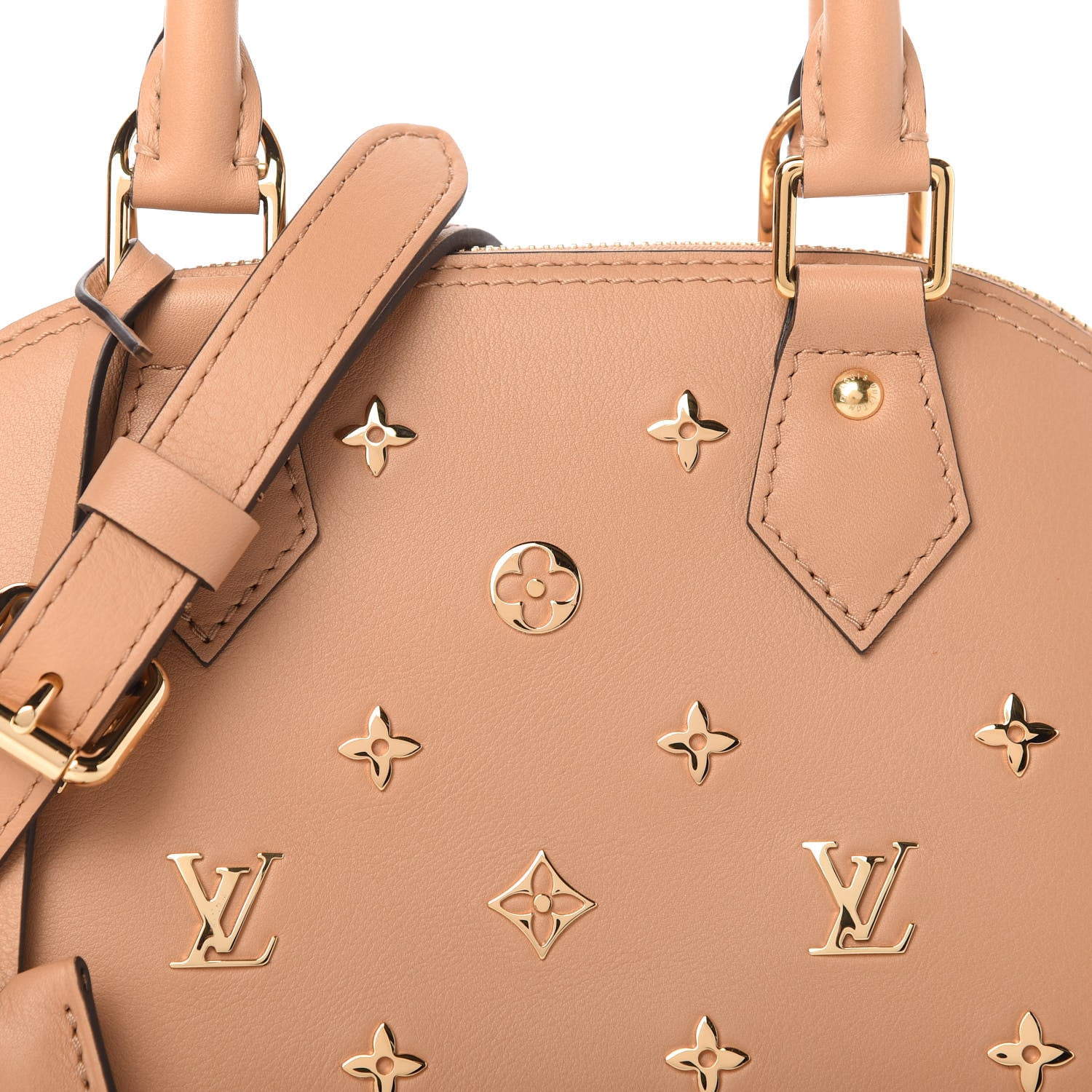 Louis Vuitton Calfskin Metal Monogram Alma BB Camel Brown 9 of 10