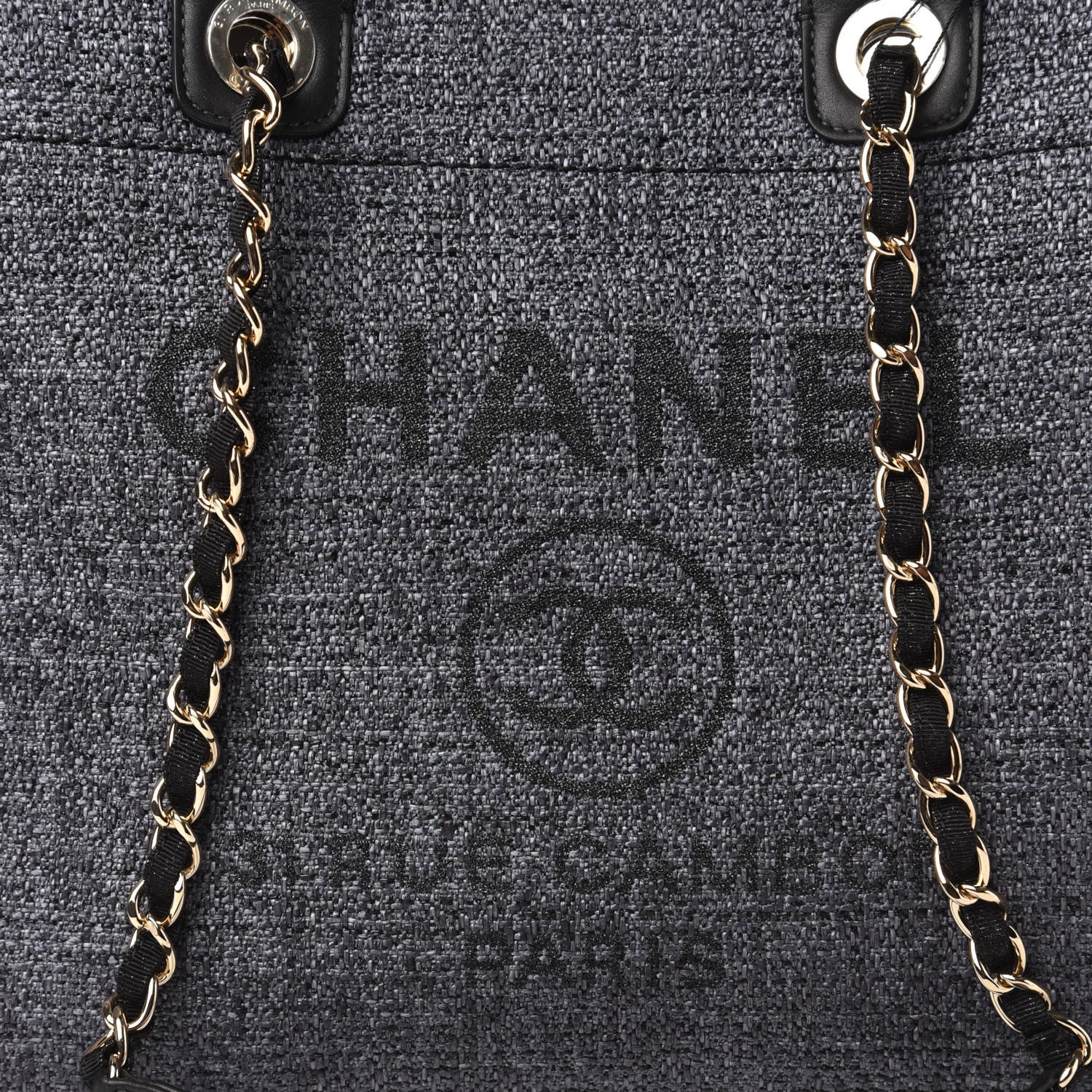 Chanel Woven Straw Raffia Medium Deauville Tote Grey 10 of 10