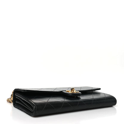 Chanel Goatskin Quilted Chic Pearls Clutch With Chain Black 4 of 13