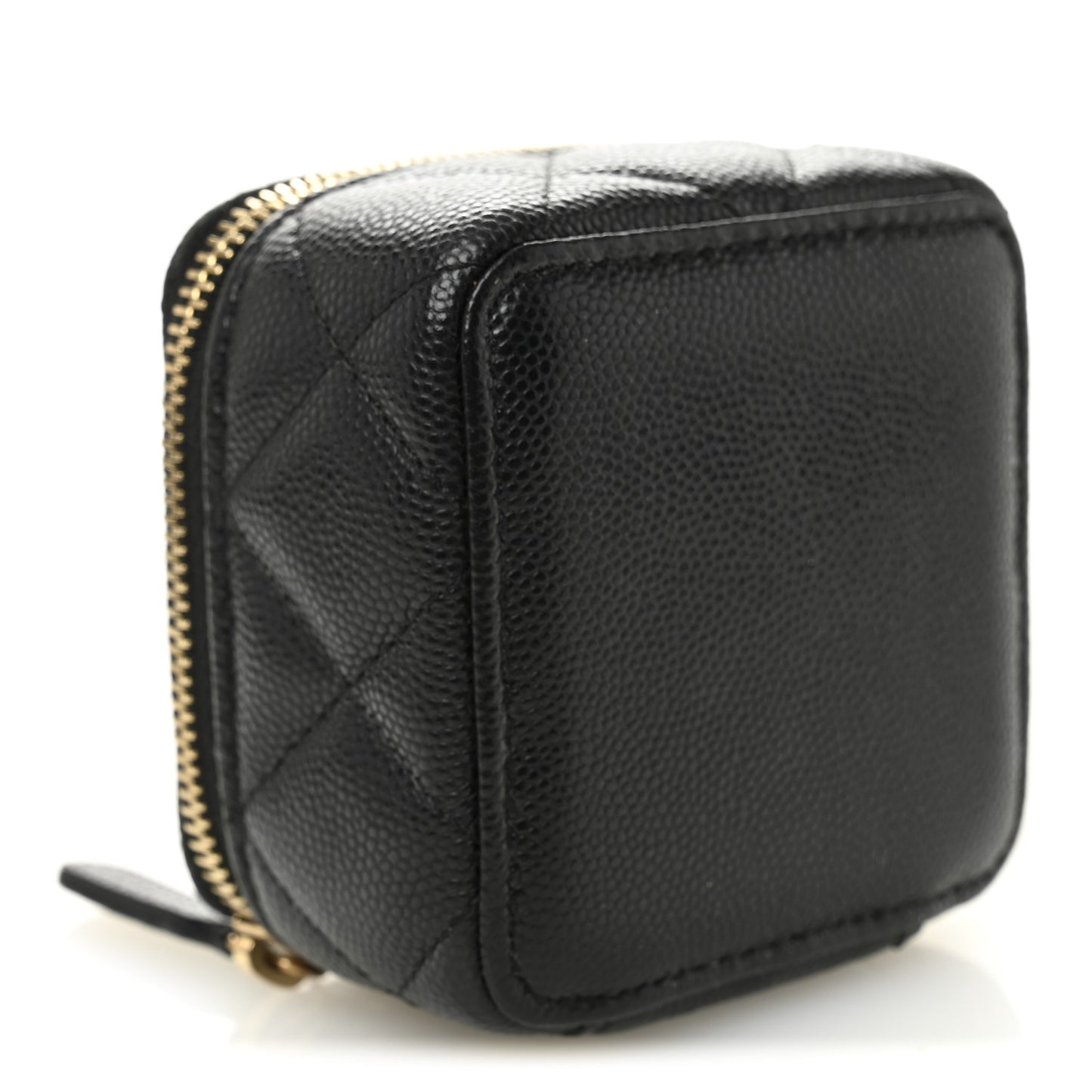 Caviar Quilted Jewelry Travel Case Black