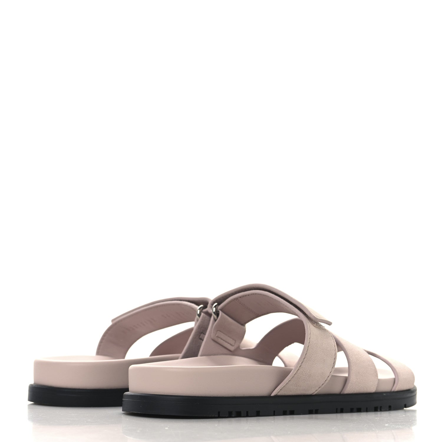 Hermes Suede Goatskin Womens Chypre Sandals 36 Rose Porcelaine 5 of 9