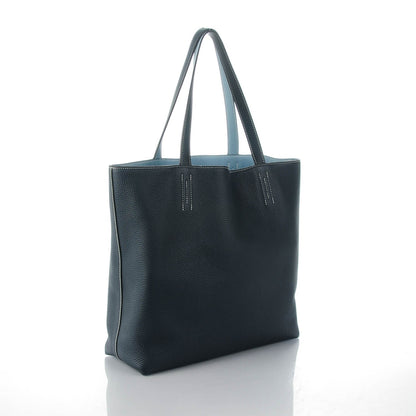 Hermes Taurillon Clemence Double Sens 36 Reversible Tote Bleu Lin Bleu Obscur 3 of 7
