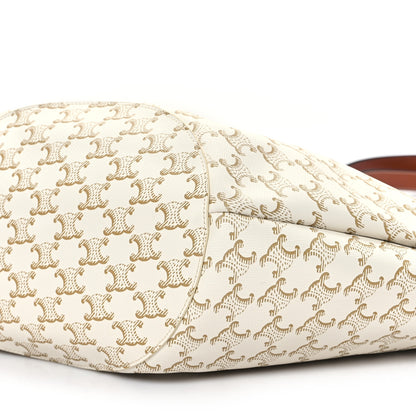 Celine Calfskin Canvas Triomphe Large Couffin White 10 of 11