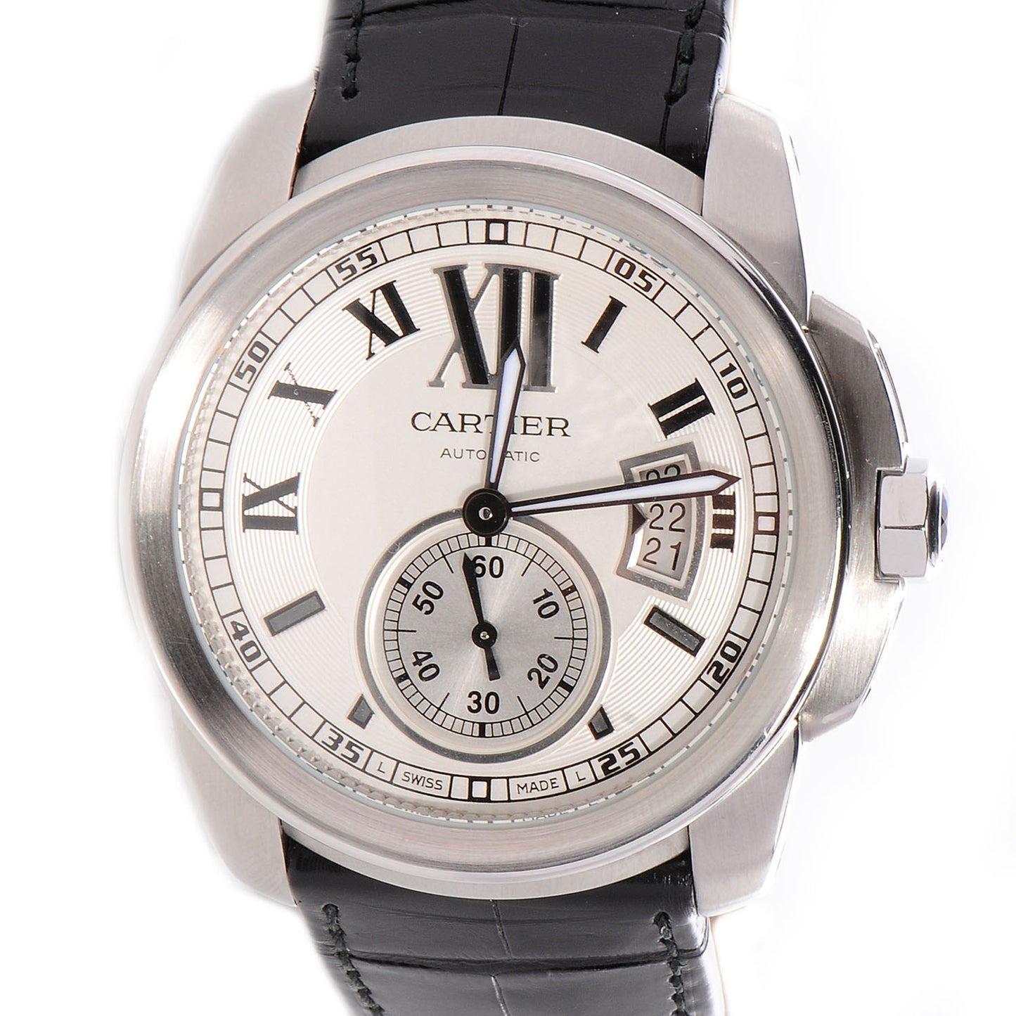 Stainless Steel Alligator 42mm Calibre de Cartier Automatic Watch