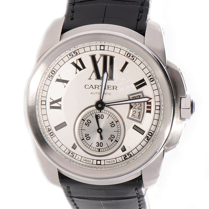 Cartier Stainless Steel Alligator 42mm Calibre de Cartier Automatic Watch 1 of 9