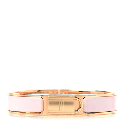 Hermes Enamel Narrow Clic Cadenas Bracelet GM Rose Dragee 1 of 7