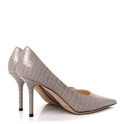 Jimmy Choo Crocodile Embossed Calfskin Love 85 Pump 37 Sand 5 of 7