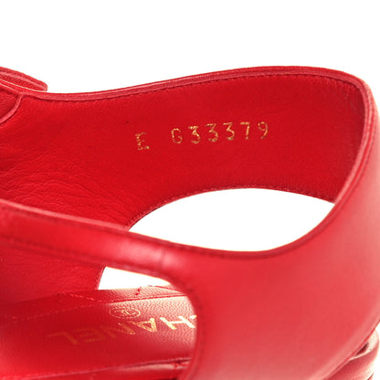 Chanel Lambskin Chain CC Logo Thong Sandals 38.5 Red 8 of 8
