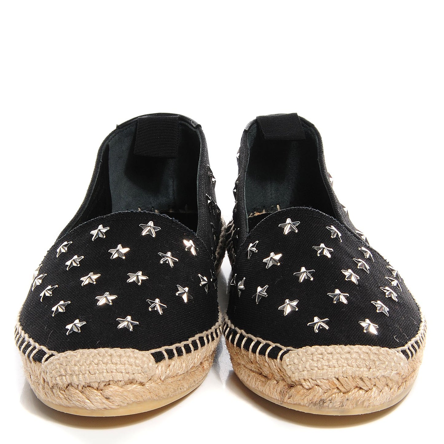 Canvas Star Studded Espadrilles 36 Black