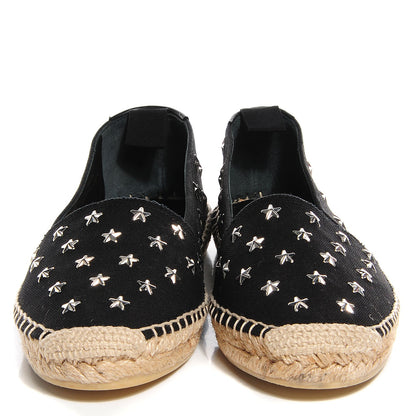 Saint Laurent Canvas Star Studded Espadrilles 36 Black 2 of 8