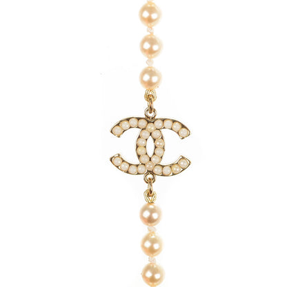 Chanel Graduated Pearl CC Long Necklace Gold 3 of 6