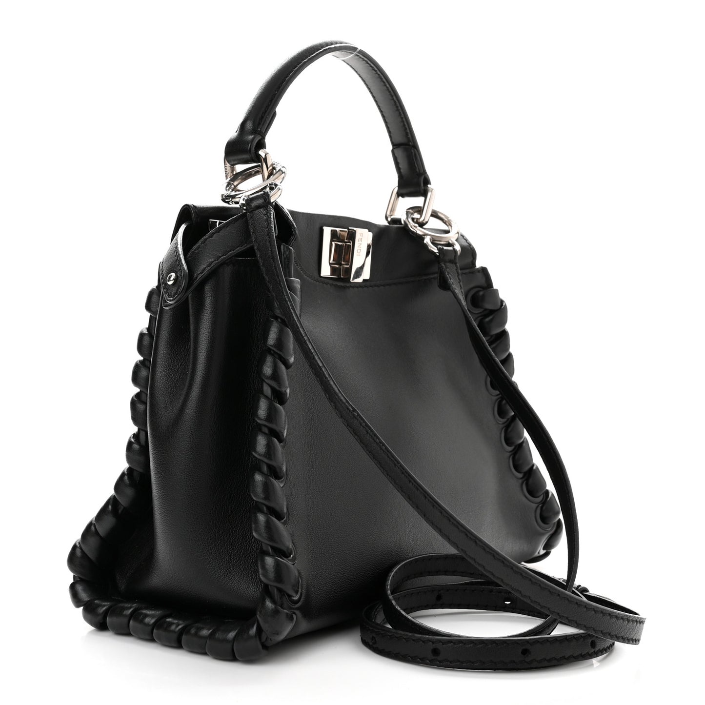 Nappa Lace Up Mini Peekaboo Iconic Satchel Black