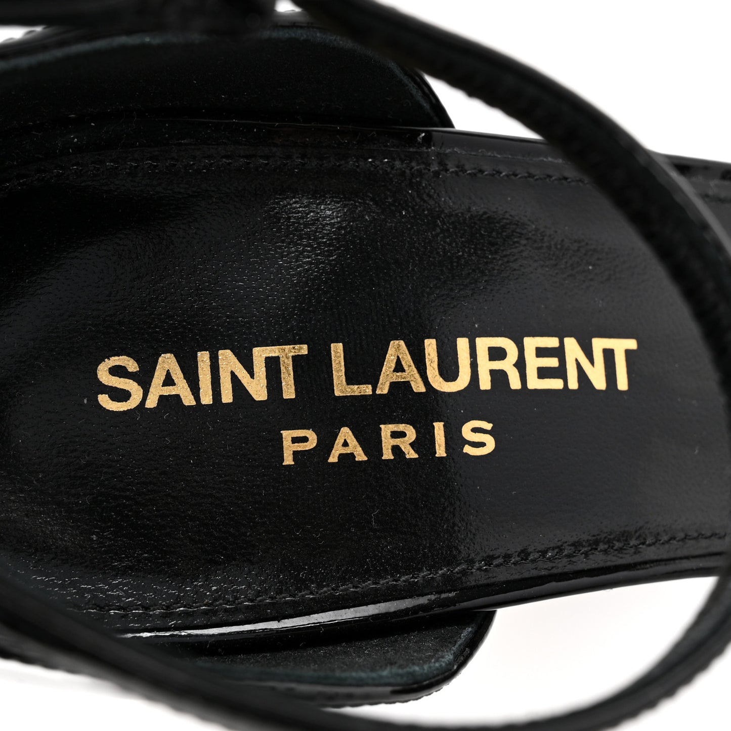Patent Calfskin Opyum 110 Sandals 37.5 Black