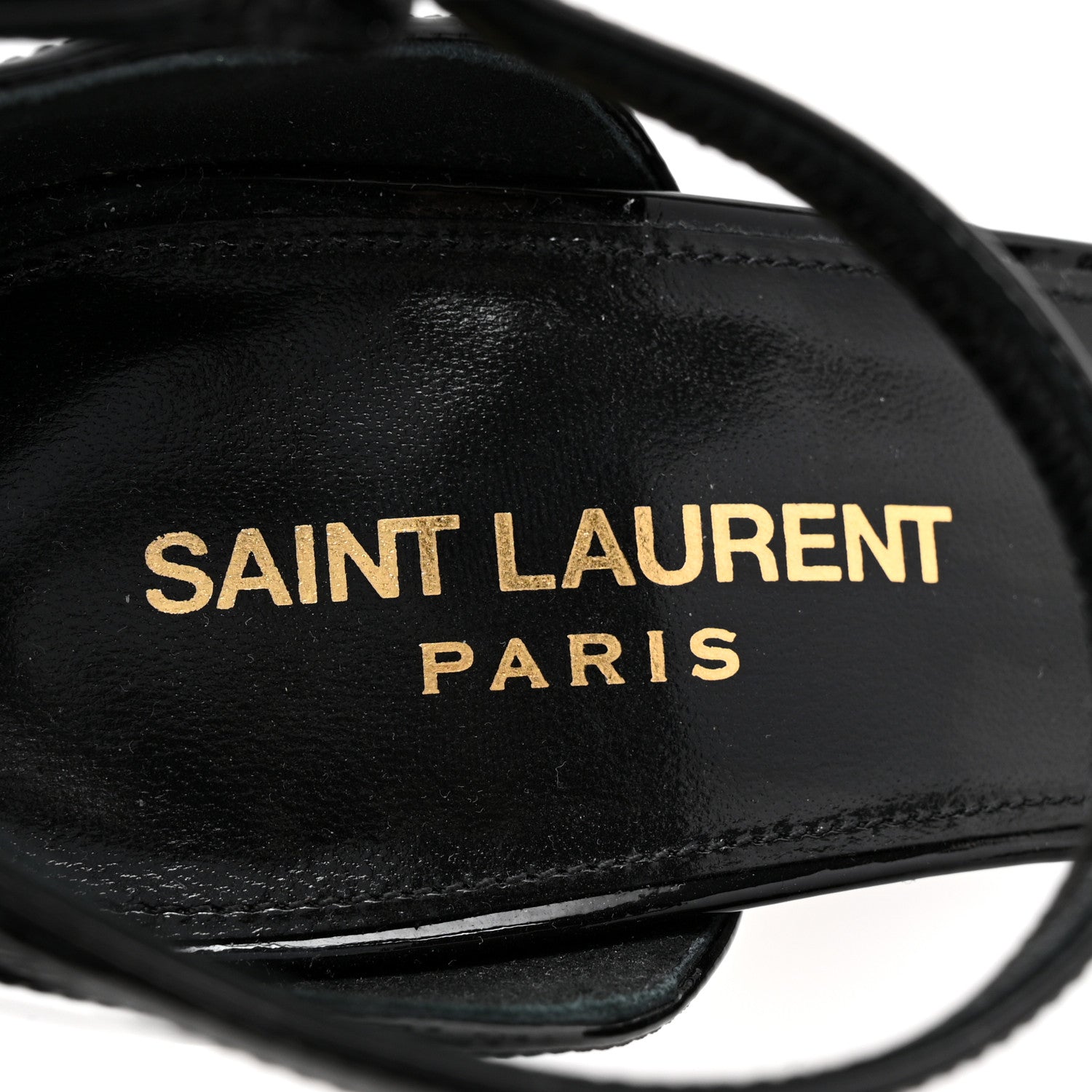 Saint Laurent Patent Calfskin Opyum 110 Sandals 37.5 Black 7 of 11
