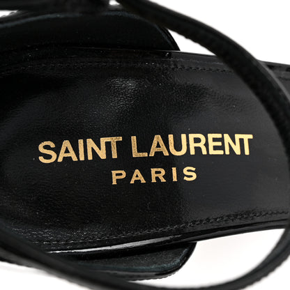 Saint Laurent Patent Calfskin Opyum 110 Sandals 37.5 Black 7 of 11