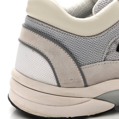 Chanel Nylon Calfskin Suede Womens CC Sneakers 39.5 Grey Beige 13 of 14