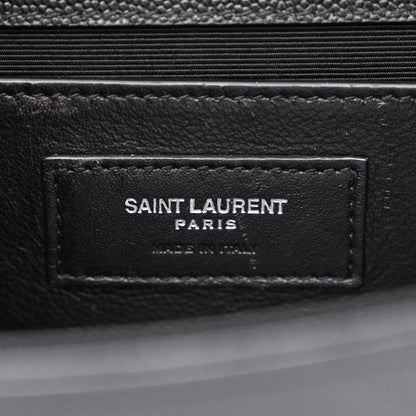 Saint Laurent Grain De Poudre Medium Classic Monogram Kate Satchel Black 6 of 12