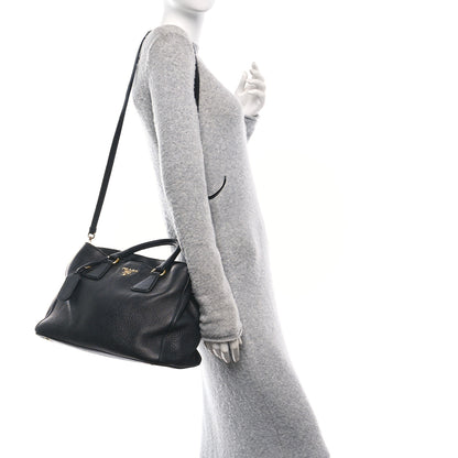 Prada Vitello Daino Tote Black 2 of 9