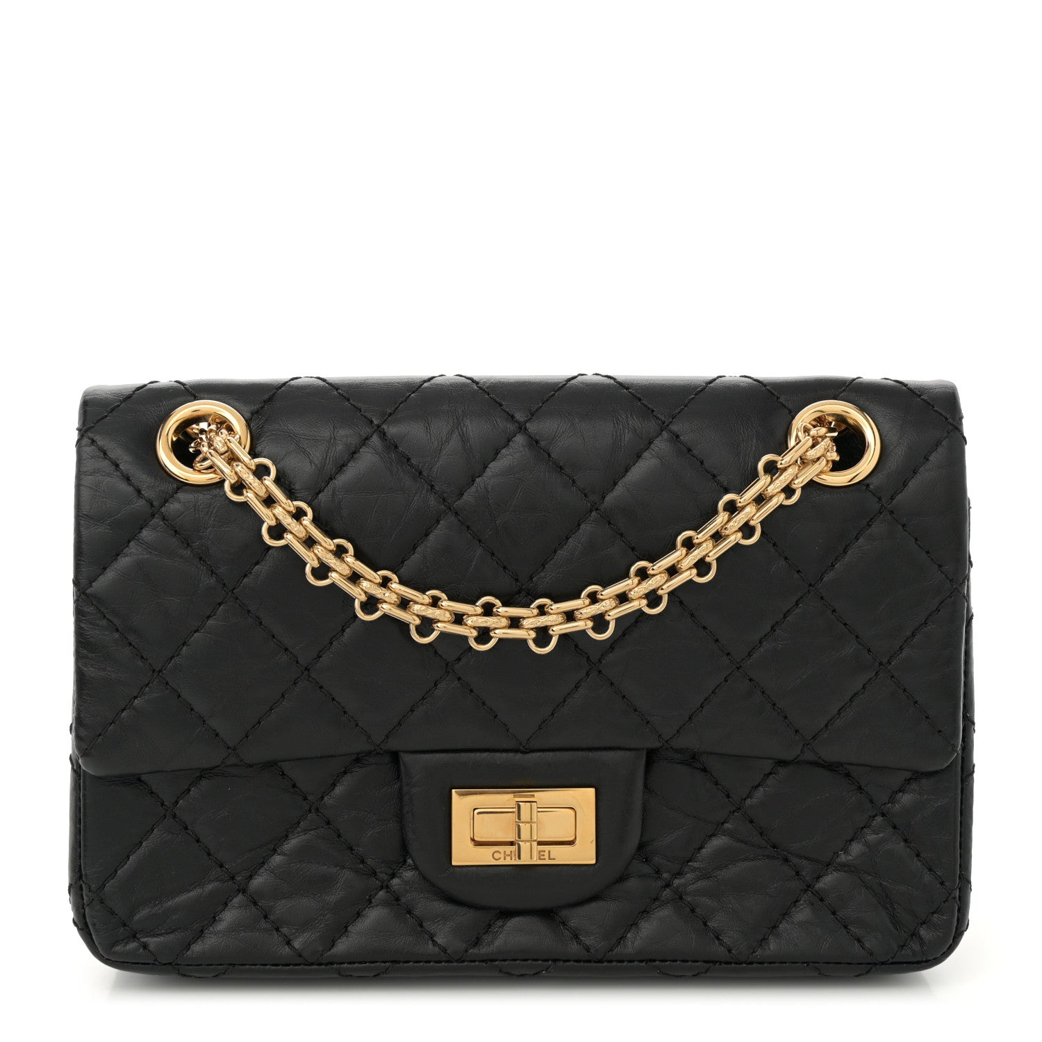 Chanel Aged Calfskin Quilted 2.55 Reissue Mini Flap Black 1 of 11