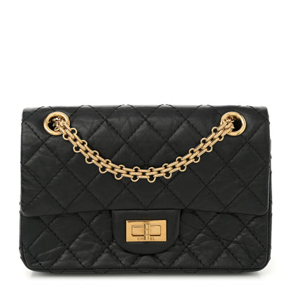 Chanel Aged Calfskin Quilted 2.55 Reissue Mini Flap Black 1 of 11