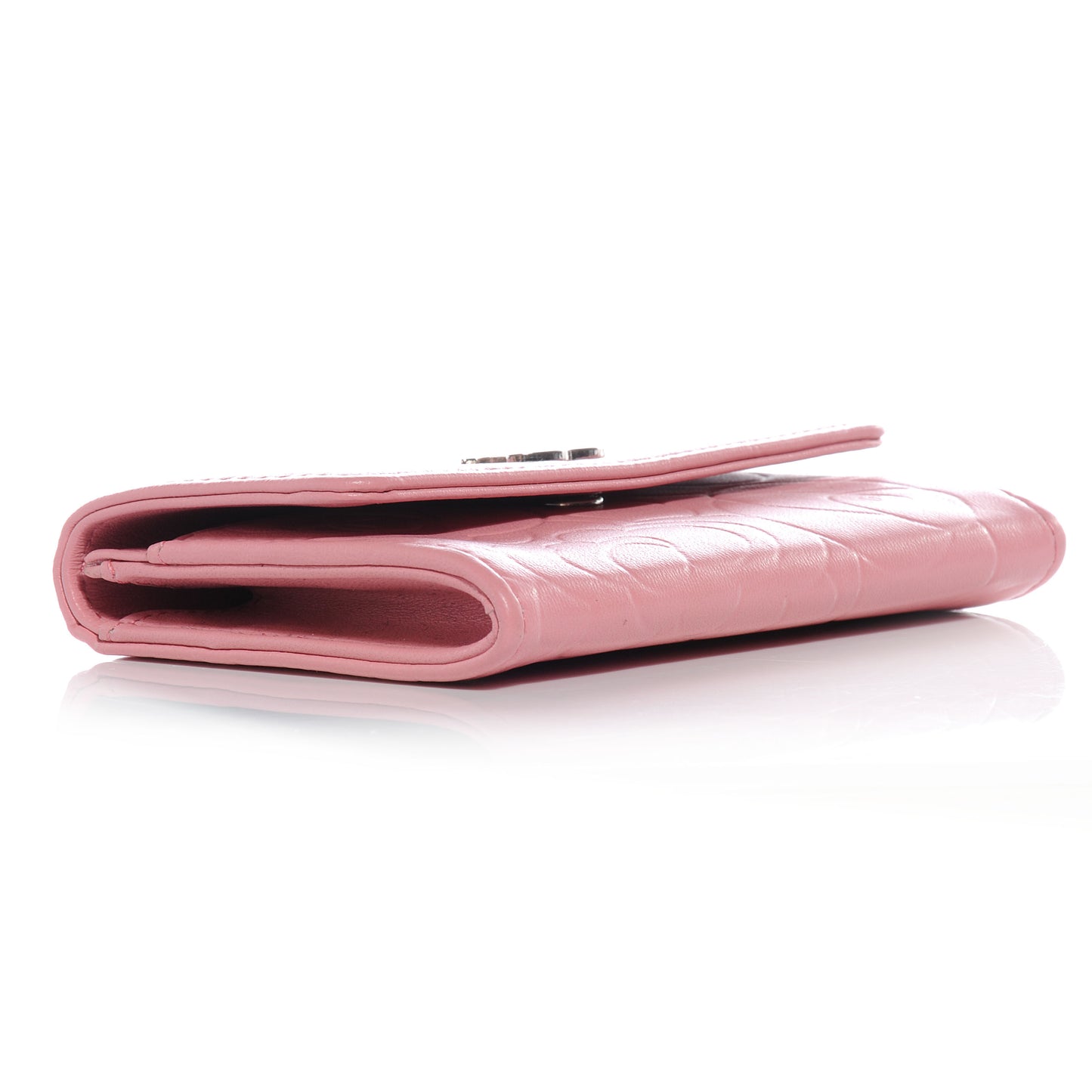Lambskin Camellia Coin Purse Pink