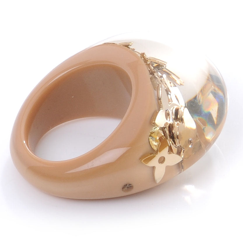 Louis Vuitton Swarovski Crystal Inclusion Ring 6.5 Beige 3 of 5