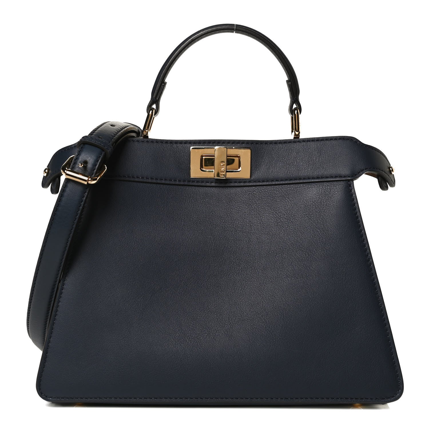 Fendi Vitello Seta Nappa Bi-Color Small Peekaboo I SEE U Satchel Midnight Light Rose Sand 1 of 11
