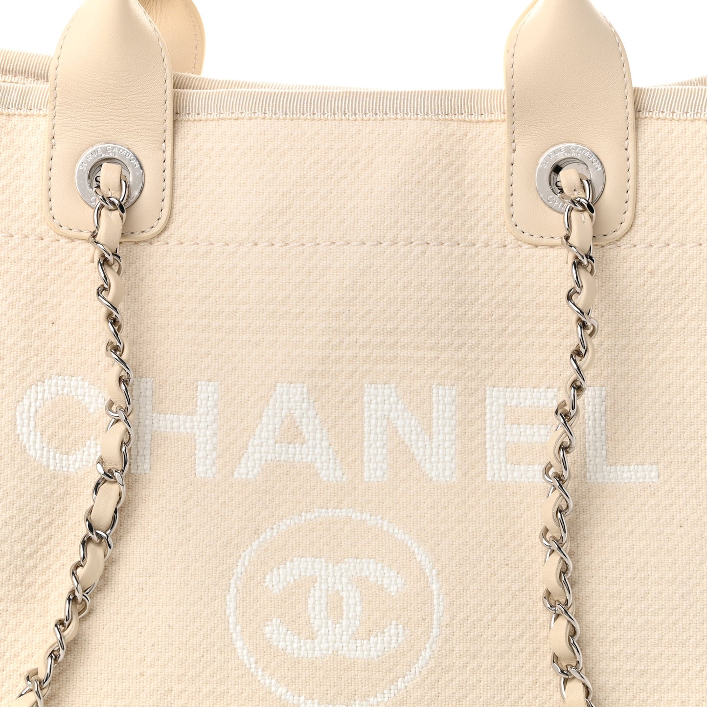 Mixed Fibers Small Deauville Tote Beige