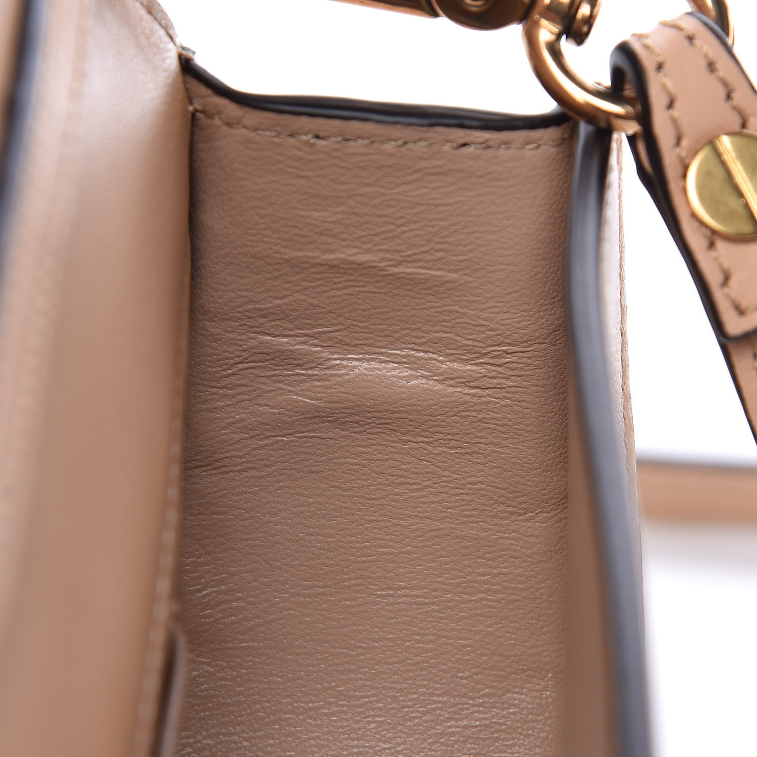 Chloe Calfskin Crocodile Embossed Small Nile Bracelet Minaudiere Bag Nut 8 of 11