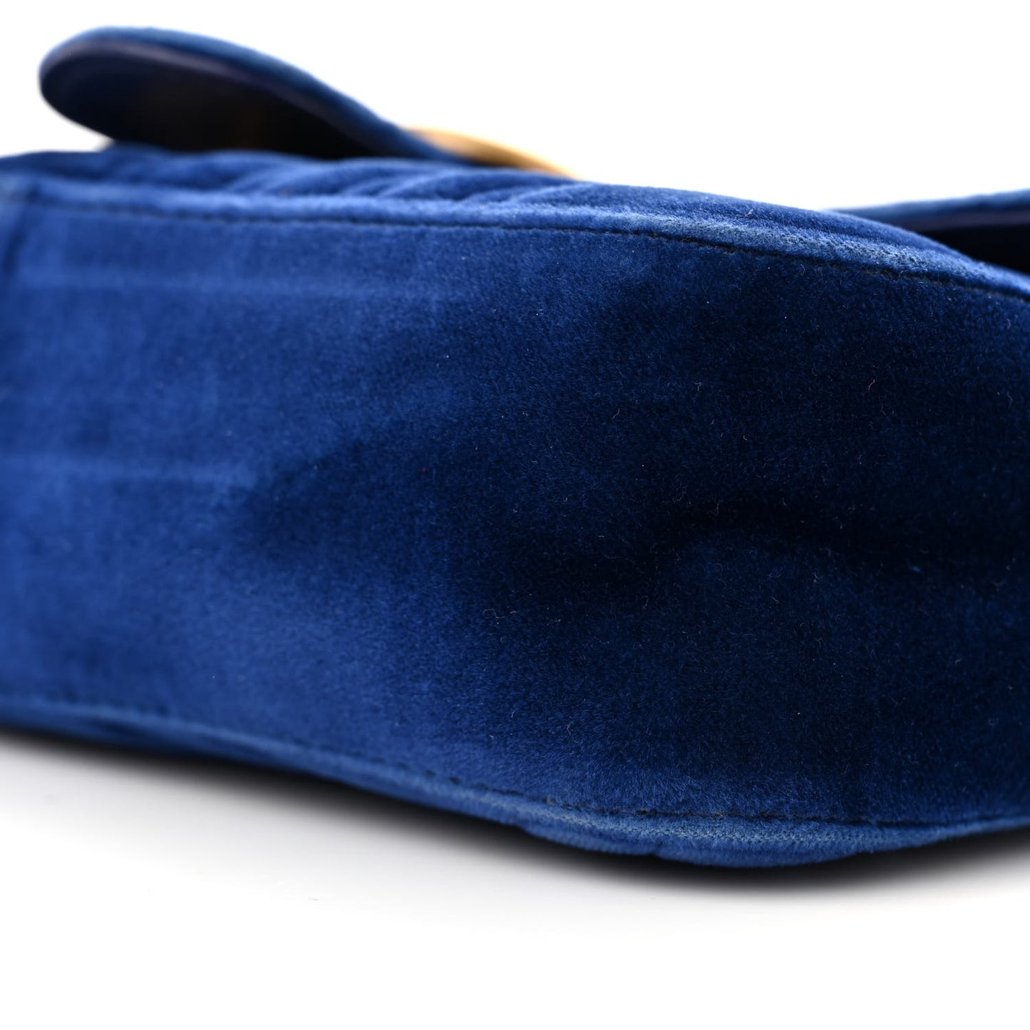 Velvet Matelasse Mini GG Marmont Shoulder Bag Cobalt Blue